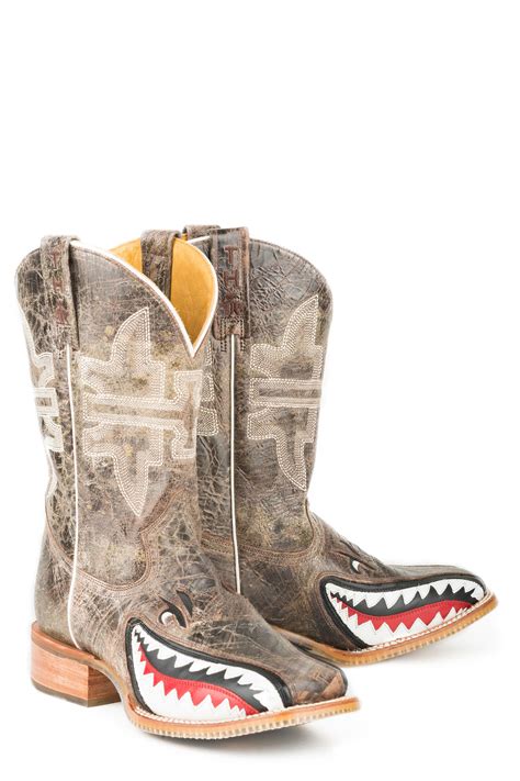 shark boots - shark cowboy boots.